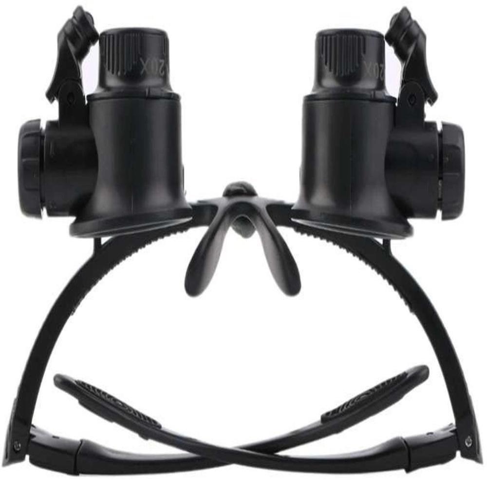 Oculos Lupa Cabeca 20x Profissional Luz Dupla Lente De Aumento Pala Reparo Joias Eletronica Estetica Relogios - 7