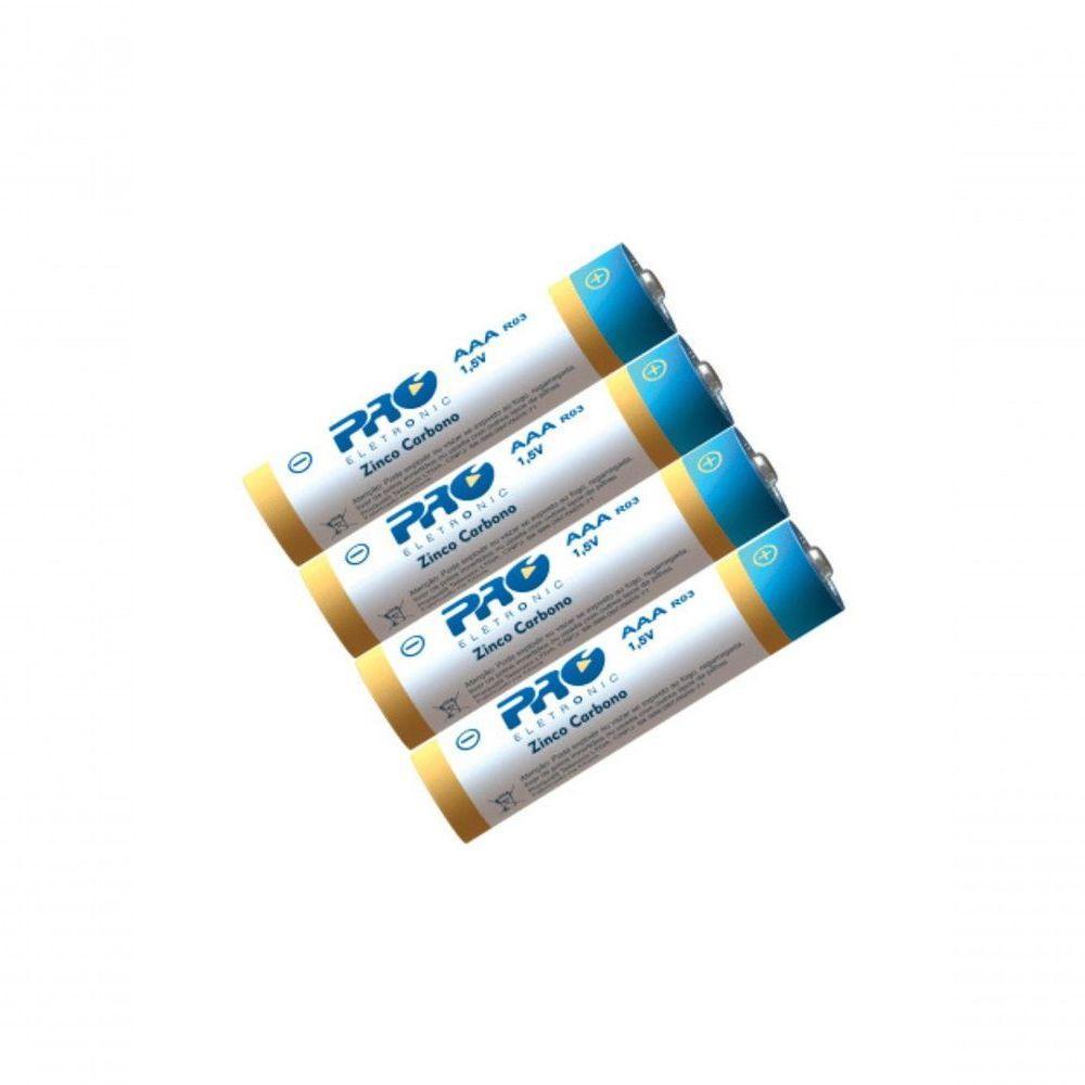 Tubo 60 Pilhas Proeletronic Pqpc-aaa4 Zinco - 15 Packs Com 4 Unidades - 1