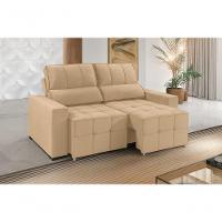 Sofá 2 Lugares Arizona Retrátil E Reclinável 1,50m Suede Bege - 2