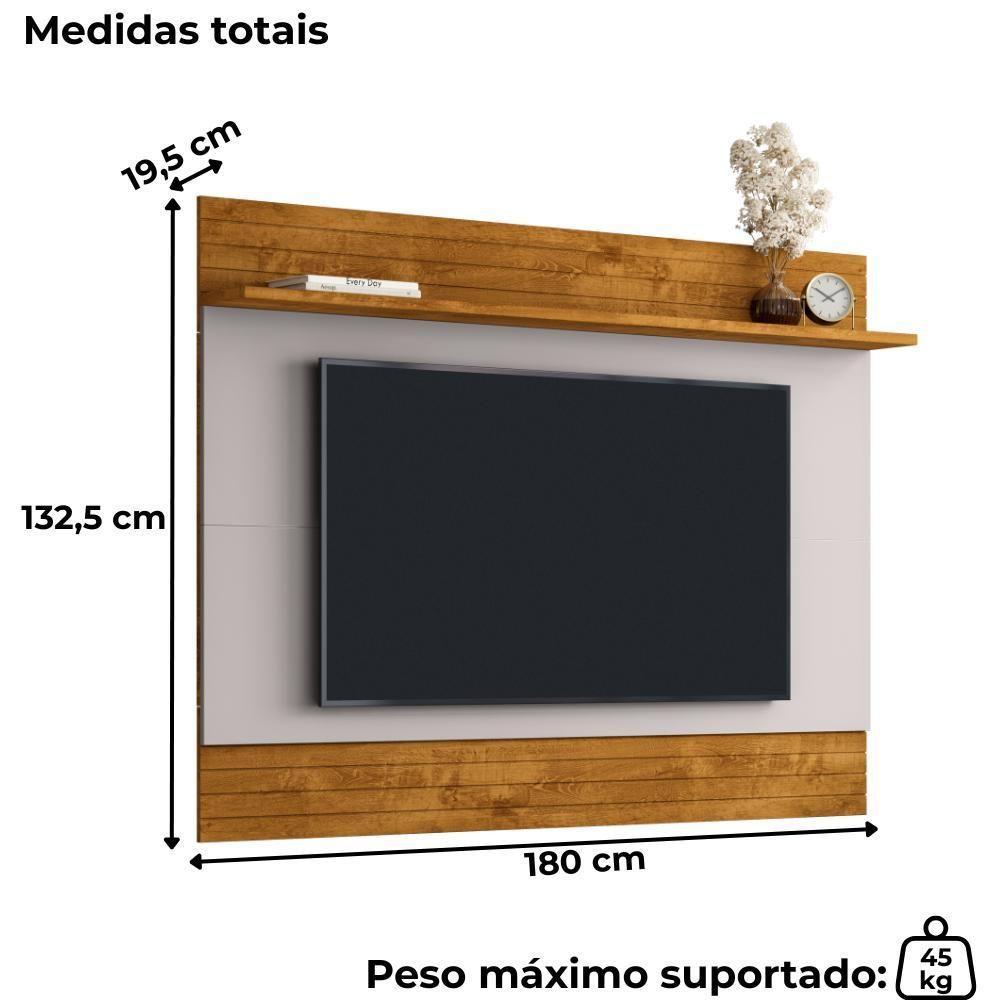 Painel Suspenso TV 75 Polegadas 180 Cm Icarai Bechara Naturalle Off White - 3