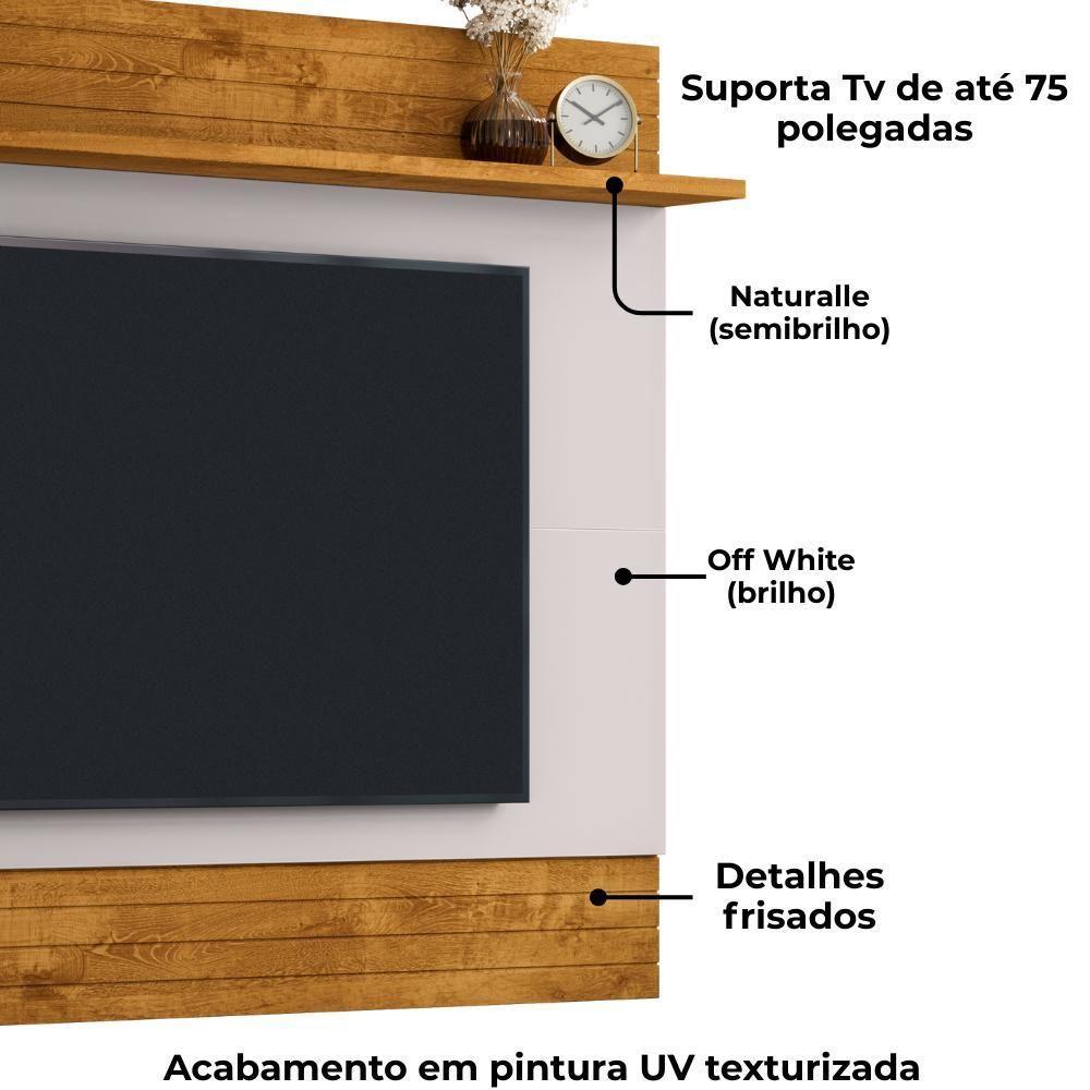 Painel Suspenso TV 75 Polegadas 180 Cm Icarai Bechara Naturalle Off White - 5