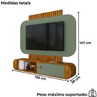 Painel Suspenso Organico TV 55 Polegadas 156 Cm Jurere Bechara Naturalle Pistache - 3
