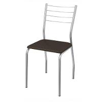 Kit 2 Cadeiras Cromada Sala Jantar 2C140CR Corino Kappesberg Marrom - 5