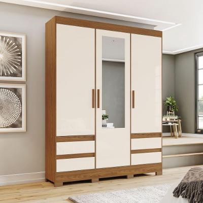 Guarda Roupa Henn Briz 3 Portas 4 Gavetas Nature Off White