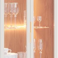 Cristaleira 2 Portas 1 Gaveta Guanabara 176x72 Cm Colibri Off White Freijo - 8