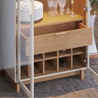 Cristaleira 2 Portas 1 Gaveta Guanabara 176x72 Cm Colibri Off White Freijo - 10