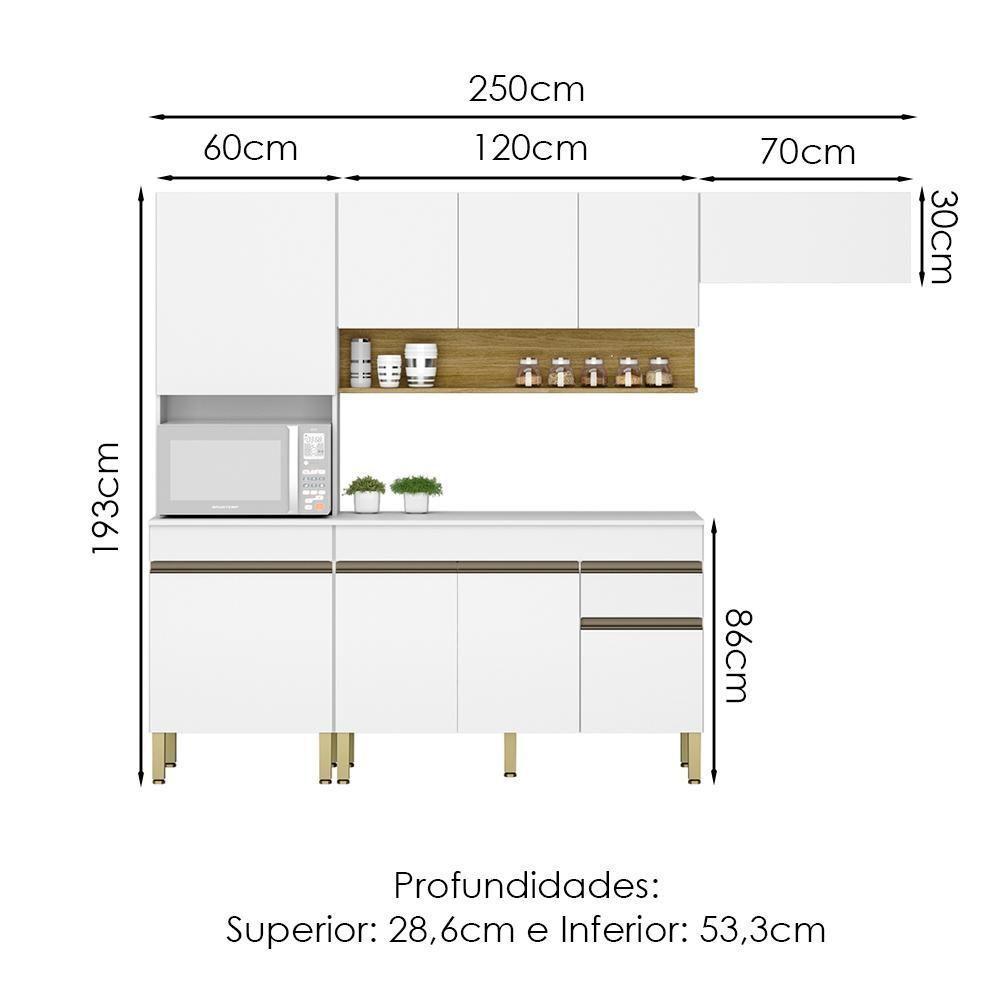 Cozinha Modulada 4 Pecas Balcao Com Tampo Line Ktp Supremo Cp Freijo - 3