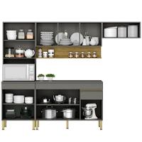 Cozinha Modulada 4 Pecas Balcao Com Tampo Line Ktp Gris Cp Freijo - 6