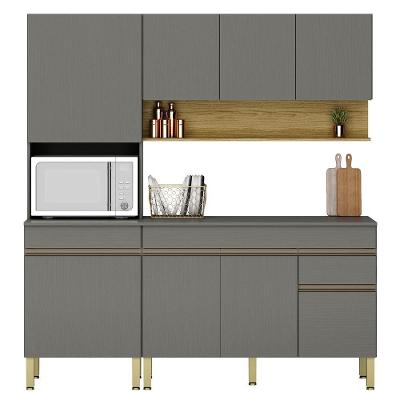 Cozinha Modulada 3 Pecas Line Ktp Gris Cp Freijo