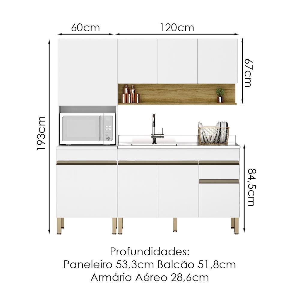 Cozinha Modulada 3 Pecas Balcao Pia 3023 Line Ktp Supremo Cp Freijo - 6