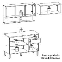 Cozinha Modulada 3 Pecas Balcao Com Tampo Line Ktp Supremo Cp Freijo