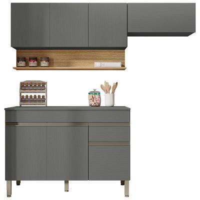Cozinha Modulada 3 Pecas Balcao Com Tampo Line Ktp Gris Cp Freijo