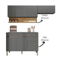 Cozinha Modulada 3 Pecas Balcao Com Tampo Line Ktp Gris Cp Freijo - 5