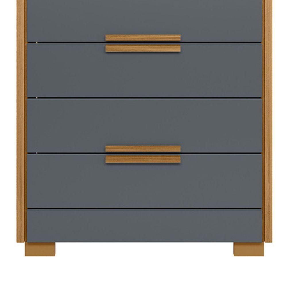 Comoda 4 Gavetas Dhara 86 Cm Moval Freijo Cinza - 5