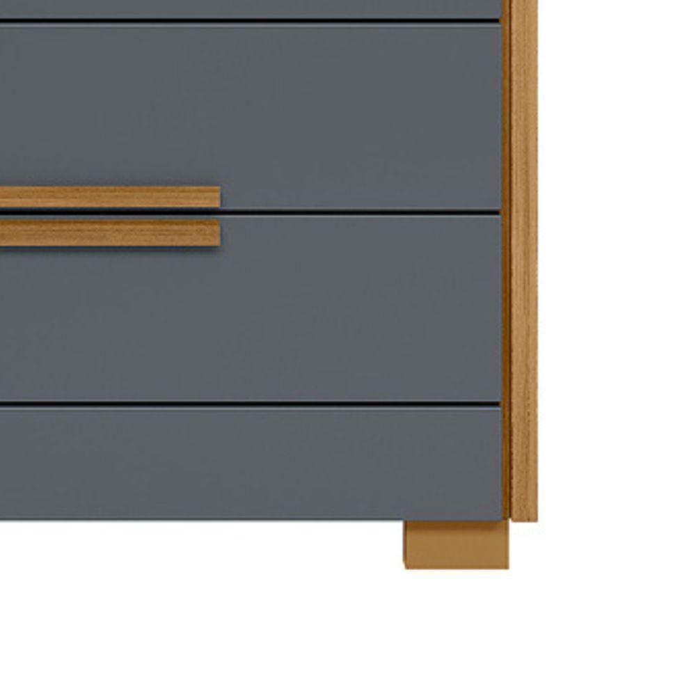 Comoda 4 Gavetas Dhara 86 Cm Moval Freijo Cinza - 6