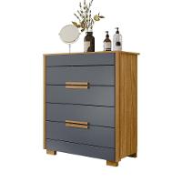 Comoda 4 Gavetas Dhara 86 Cm Moval Freijo Cinza - 1