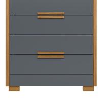 Comoda 4 Gavetas Dhara 86 Cm Moval Freijo Cinza - 5