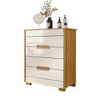 Comoda 4 Gavetas Dhara 86 Cm Moval Freijo Off White - 1