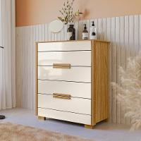 Comoda 4 Gavetas Dhara 86 Cm Moval Freijo Off White - 7