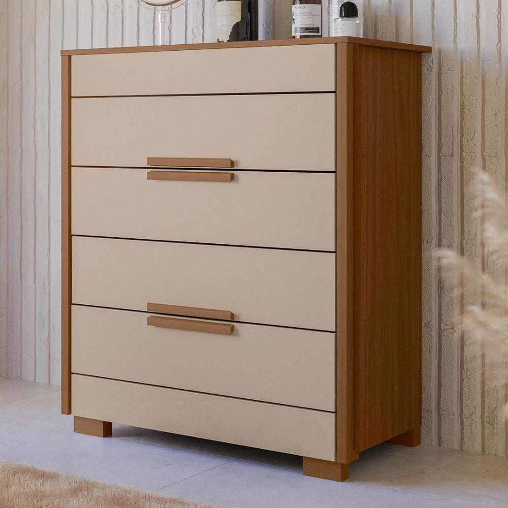 Comoda 4 Gavetas Dhara 86 Cm Moval Carvalho Fendi - 2