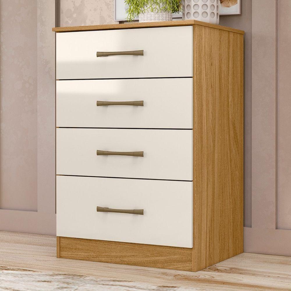 Comoda 4 Gavetas 61 Cm MS913 Moval Freijo Off White - 3