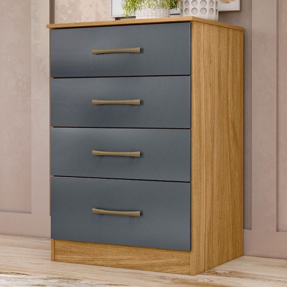 Comoda 4 Gavetas 61 Cm MS913 Moval Freijo Cinza - 2