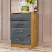 Comoda 4 Gavetas 61 Cm MS913 Moval Freijo Cinza - 6