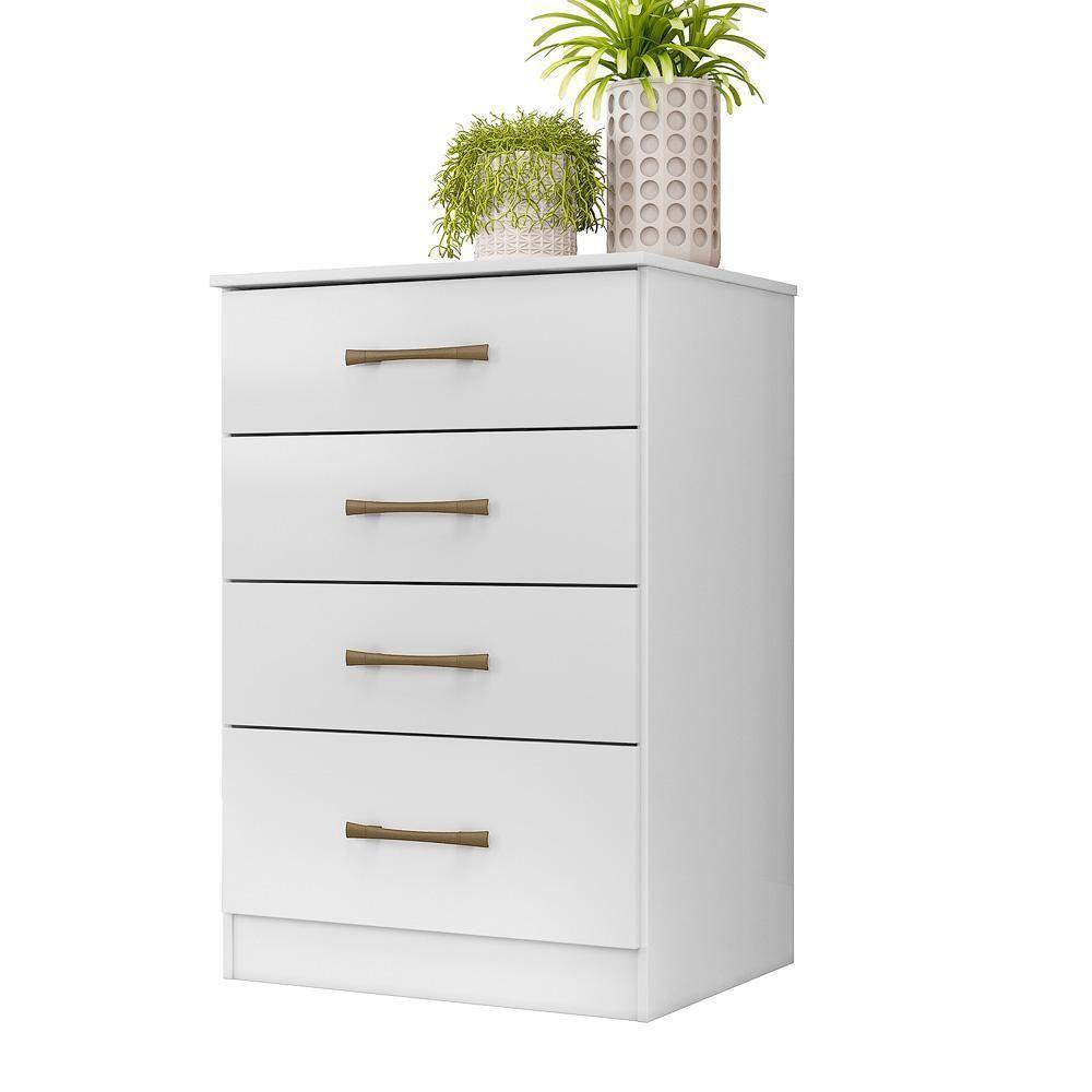 Comoda 4 Gavetas 61 Cm MS913 Moval Branco - 1