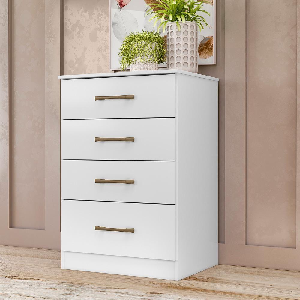 Comoda 4 Gavetas 61 Cm MS913 Moval Branco - 6