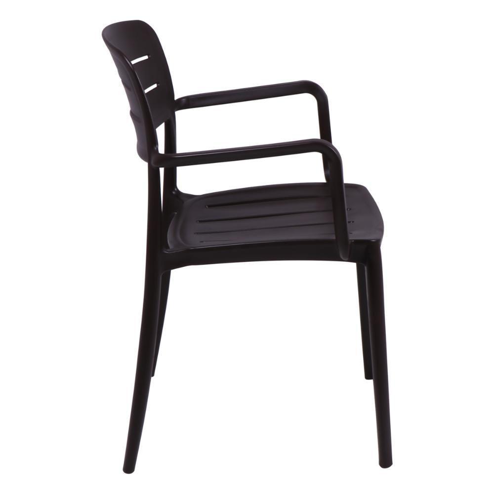 Cadeira Tramontina Amélia Em Polipropileno Marrom Com Braços - 2