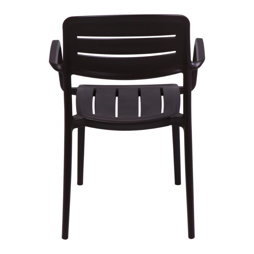 Cadeira Tramontina Amélia Em Polipropileno Marrom Com Braços - 4