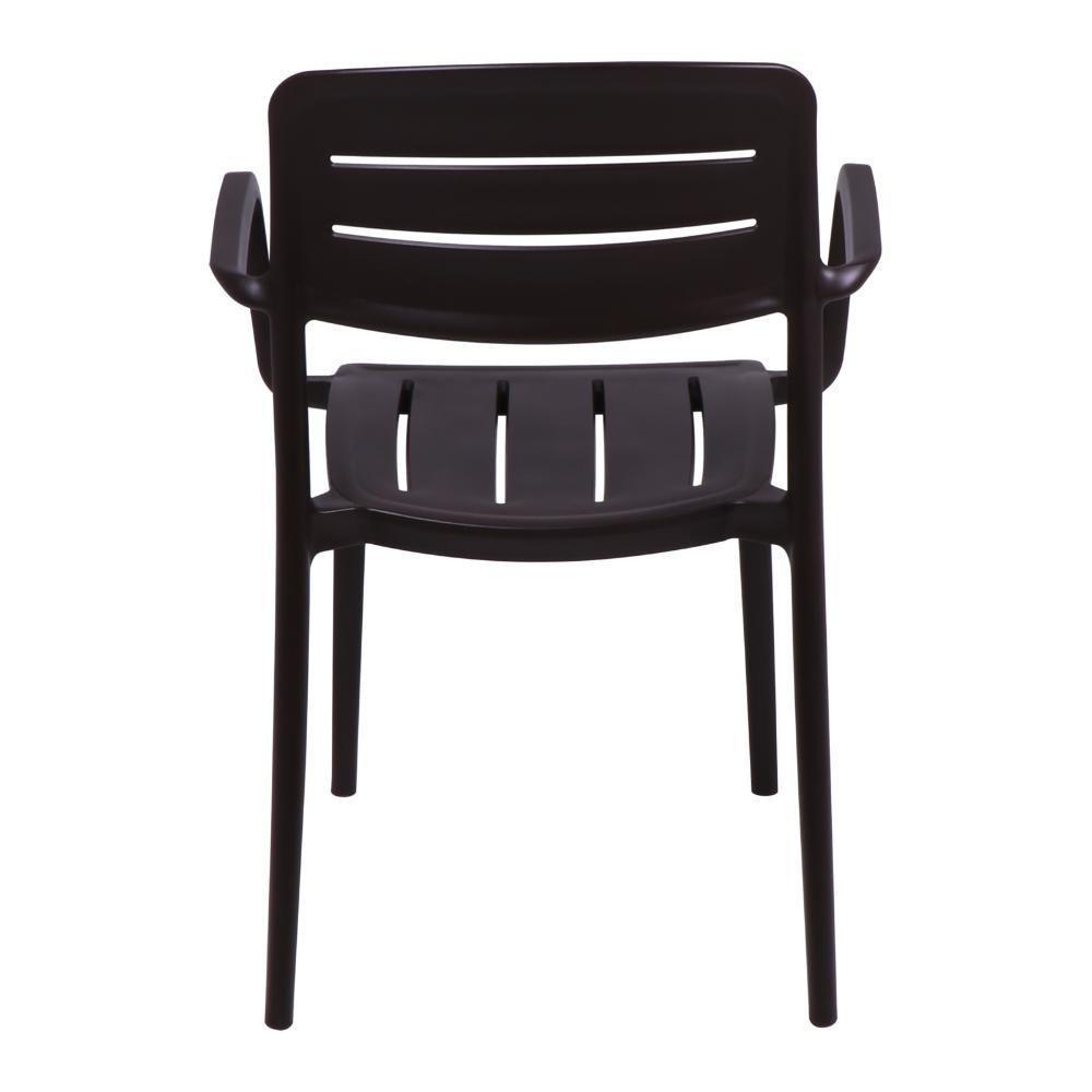 Cadeira Tramontina Amélia Em Polipropileno Marrom Com Braços - 7