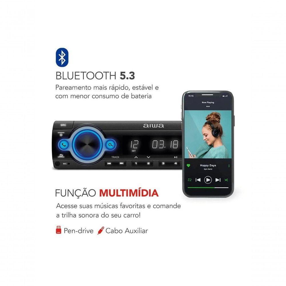 Auto Radio Aiwa Aws-ca-d-01 4x25w Bluetooth - 5