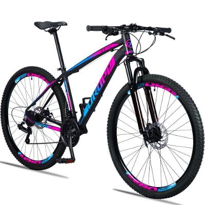 Bicicleta Aro 29 Dropp Z3 H Alumínio Câmbio Shimano 24v Freio A Disco Hidráulico Preto + Azul 17