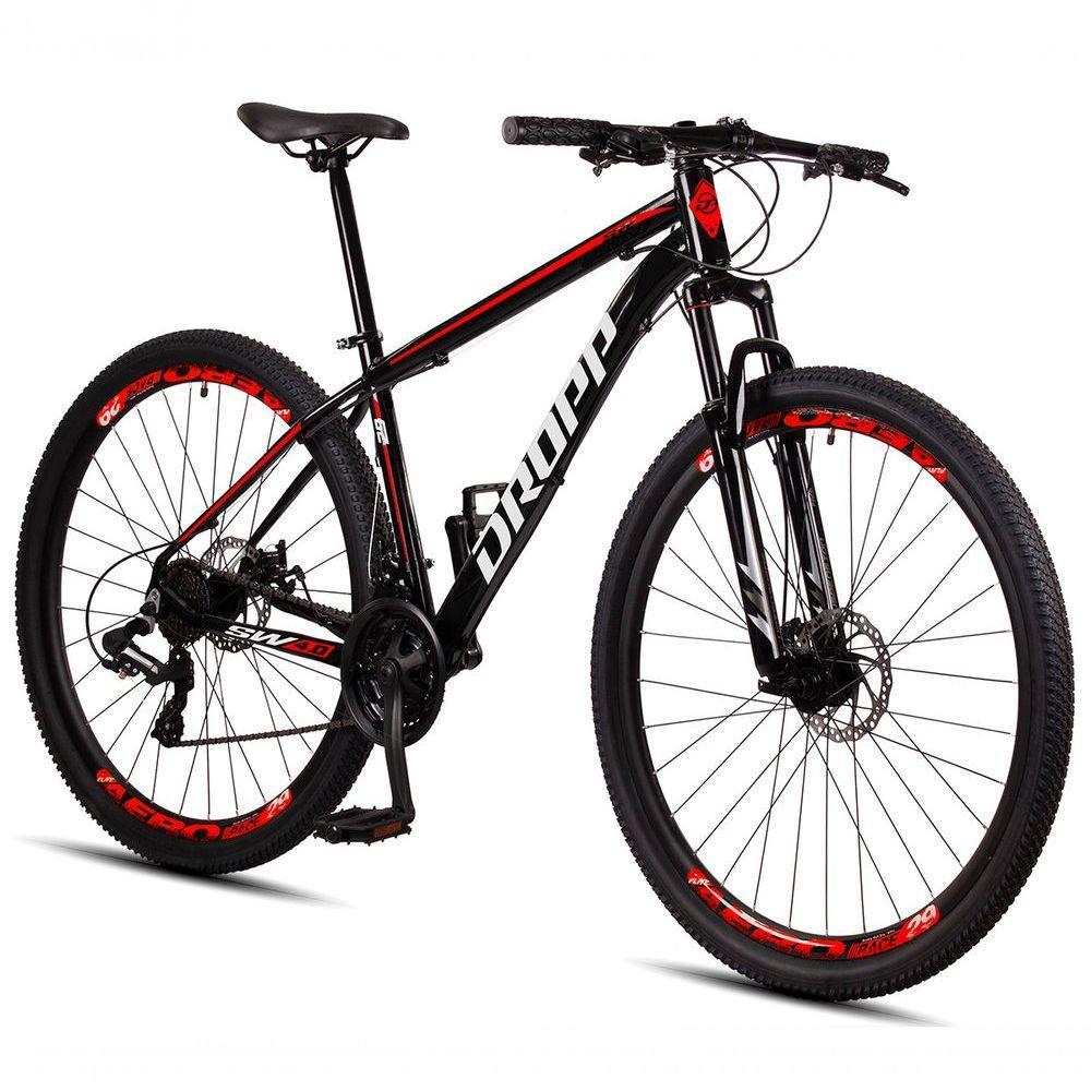 Bicicleta Aro 29 Dropp Sw 24 Vel Câmbio Shimano Quadro Alumínio Mtb Preto + Vermelho 17 - 1