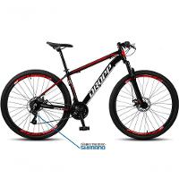 Bicicleta Aro 29 Dropp Sw 24 Vel Câmbio Shimano Quadro Alumínio Mtb Preto + Vermelho 17 - 3