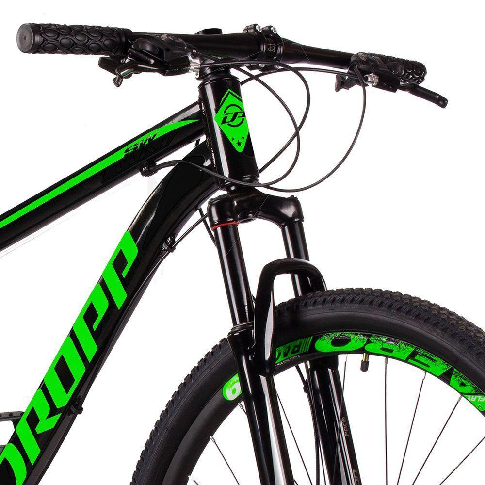 Bicicleta Aro 29 Dropp Sw 24 Vel Câmbio Shimano Quadro Alumínio Mtb Preto + Verde 19 - 4