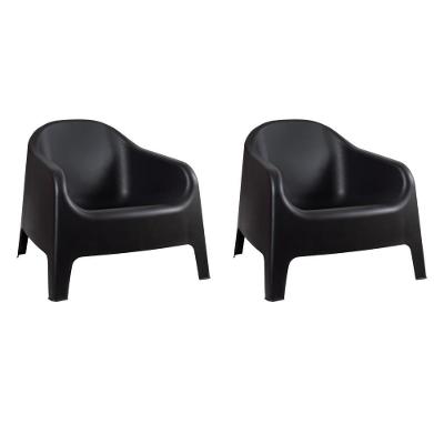 Kit 2 Cadeiras Poltrona Para Jardim Varanda Skarpo Preto