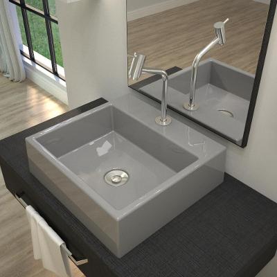 Kit Cuba Q395 Com Torneira Pratika 1060 Metal + Válvula Click 1''b (2,6cm) + Sifão Pvc + Flexível Cinza