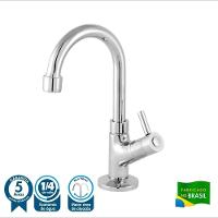 Kit Cuba Q45 Com Torneira 1198 Metal + Válvula 1'' (2,6cm) + Sifão Cromado + Flexível Azul Escuro - 3