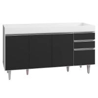 Armário De Cozinha Modulado De Canto 6 Peças Cp31 Balcão Sem Tampo Branco/preto - Lumil - 7