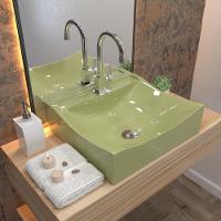 Kit Cuba Q440 Com Torneira Luxo 1195 Metal + Válvula Click 1''b (2,6cm) + Sifão Cromado + Flexível Verde Acqua - 1