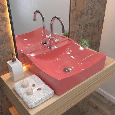 Kit Cuba Q440 Com Torneira Luxo 1195 Metal + Válvula Click 1''b (2,6cm) + Sifão Cromado + Flexível Rosa