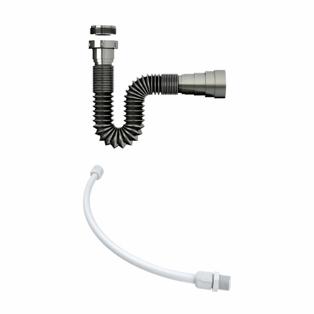 Kit Cuba Q440 Com Torneira Luxo 1195 Metal + Válvula Click 1''b (2,6cm) + Sifão Cromado + Flexível Azul Turquesa - 6