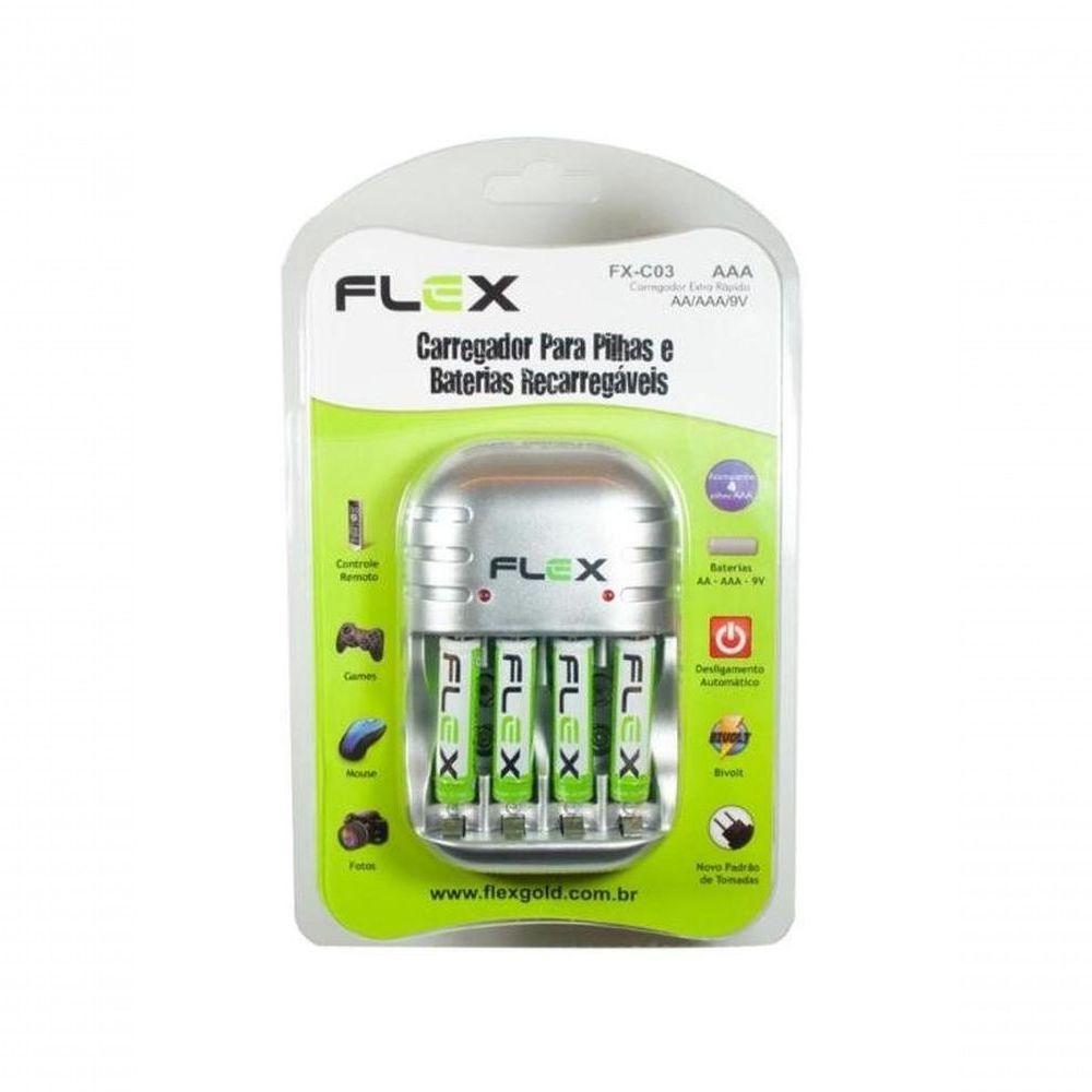 Carregador De Pilhas Aa-aaa-9v Fxc03aaa Bivolt Flex - 1