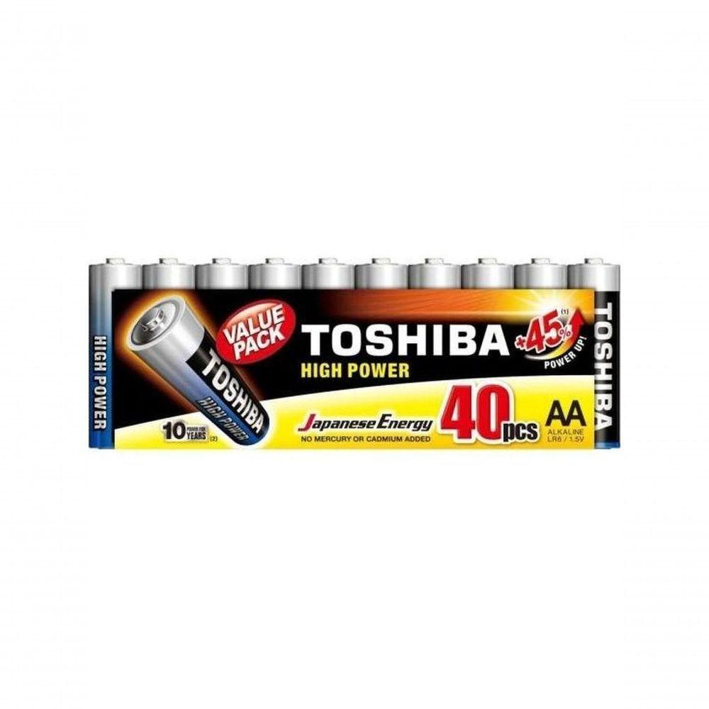 Pilha Alcalina Aa 1,5v Lr6gcp (c-40 Pilhas) Toshiba - 1