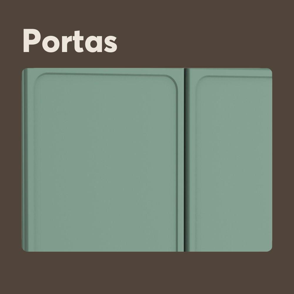 Balcão De Aço Com Tampo 2 Portas 2 Gavetas Verde Bertolini Verde/branco - 3