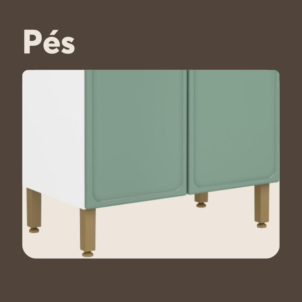 Balcão De Aço Com Tampo 2 Portas 2 Gavetas Verde Bertolini Verde/branco - 6