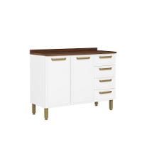 Balcão De Aço Com Tampo 3 Portas 4 Gavetas Bella Bertolini Branco - 1