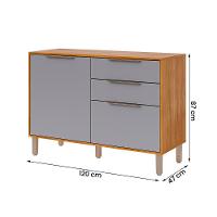 Balcão Divina 120 Cm Para Cozinha Com 2 Portas E 2 Gavetas Cinamomo/platina - 4